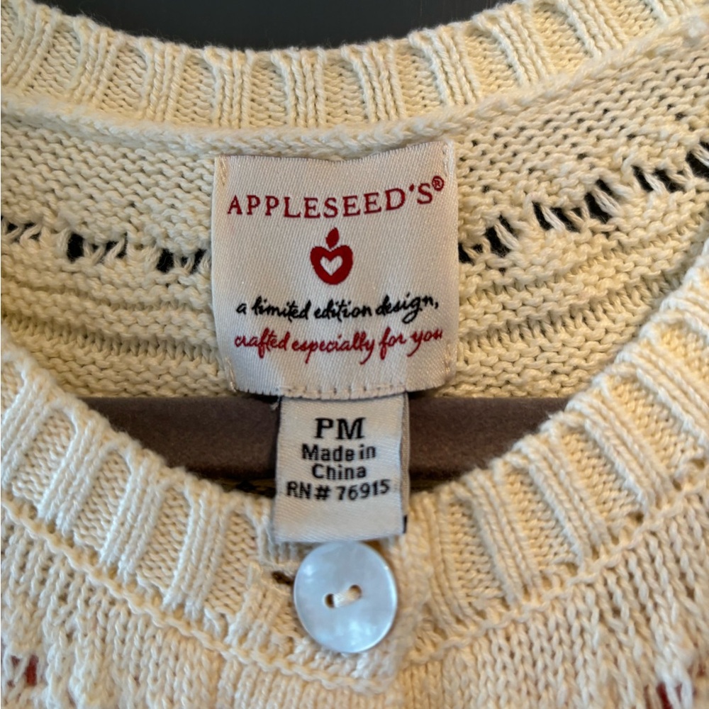Appleseeds flower trim cardigan - Picture 2 of 2